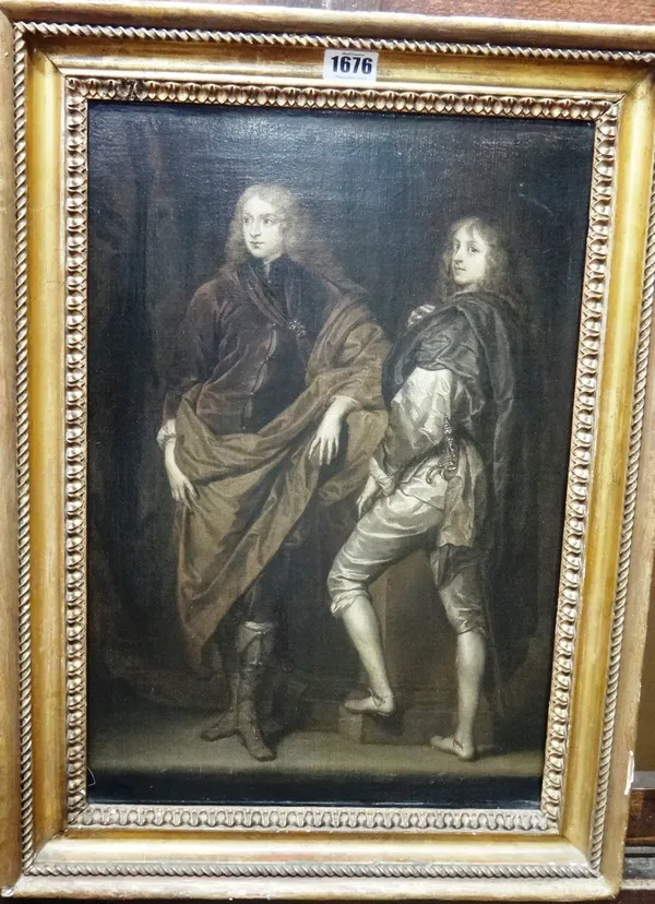Mannor of van Dyck, Portrait of two Gentlemen, en grisaille, oil on canvas, 46cm x 30cm.