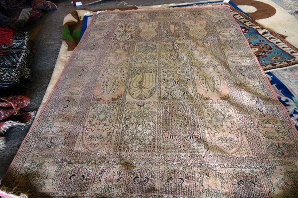 A mercerized cotton carpet, 283 x 186cm. CAB