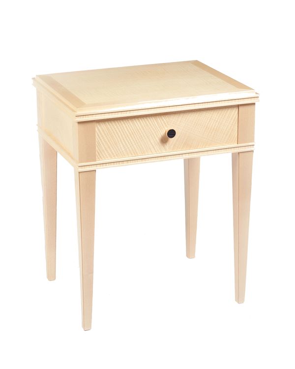Linley, 20th century; a satinwood rectangular side table, with single frieze drawer, on tapering square supports, 50cm wide x 61cm high x 40cm deep.
