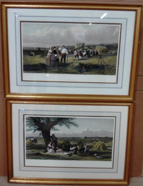 A quantity of assorted 19th century prints and engravings, including 'Labour' and 'Rest' after John Absolon, Brickeen Bridge and Artully Bridge after