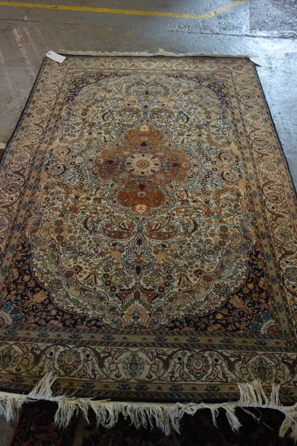 An Indian rug, of Persian design, 212 x 140cm. G4