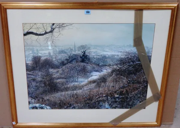 British School (20th century), Winter landscape, gouache, 54cm x 73cm.   C1
