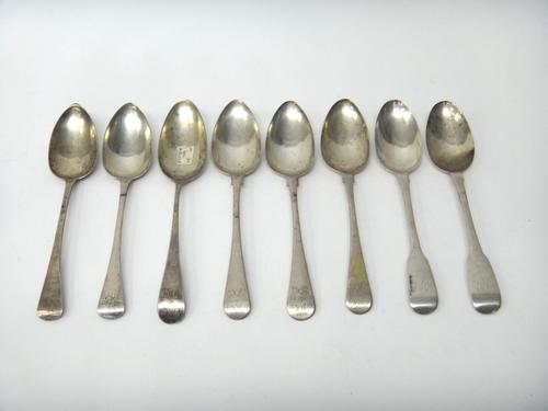 Silver tablespoons, comprising; a pair of Old English pattern, London 1813, four Old English pattern Exeter various dates, three possibly 1807 and one