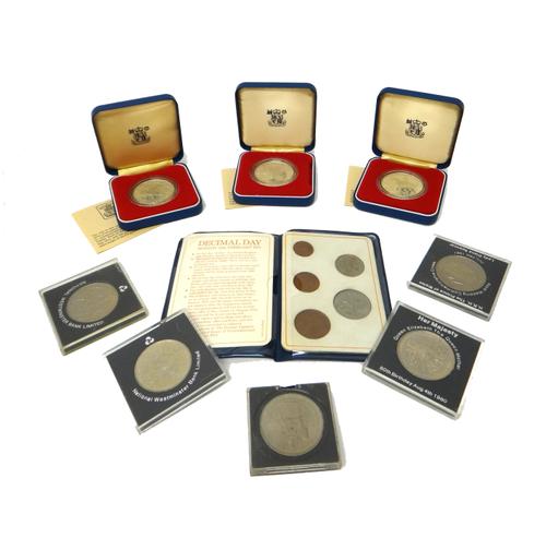 British and Vatican coins, comprising; three 1977 Silver Jubilee silver proof crowns, with cases, a 1951 Festival of Britain crown, with a case, eight