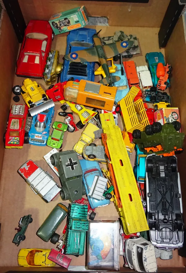 Toys, comprising, a quantity of die-cast vehicles, including Corgi, Dinky, Matchbox and others. (qty) S3