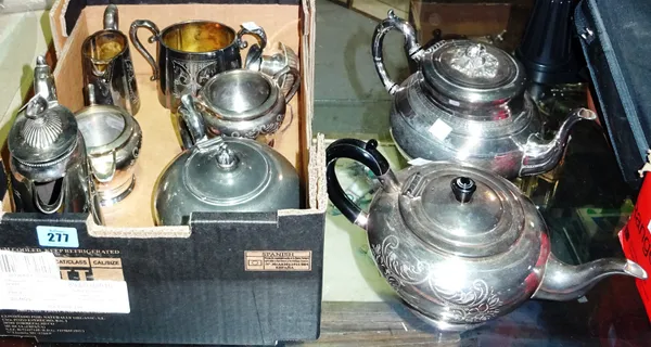 Silver plated wares, comprising 20th century part tea sets. (qty) S1