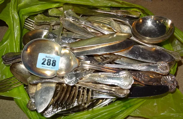 Silver plated wares, including mixed 20th century flatware. (qty) S4