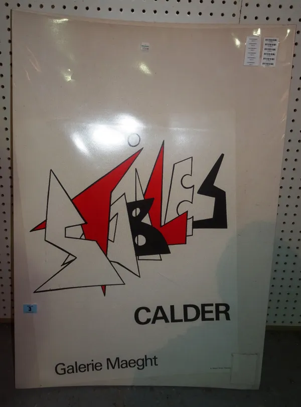 Poster; A 20th century gallery poster after Alexander Calder, "Stabiles" for the Galerie Maeght, 64.5 high x 49.5 wide.BEHIND CAB