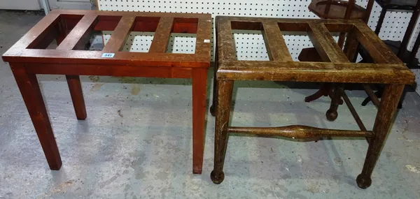 A 19th century mahogany luggage stand, together with another similar, 56cm wide x 46cm high (2). F10