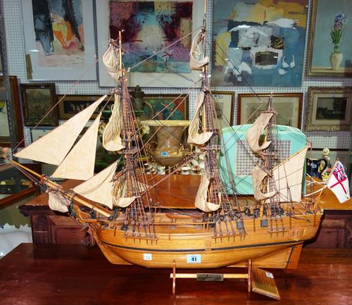 A 20th century scratch built model of HMS Bounty E1