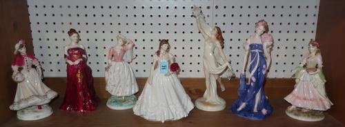 Modern Royal Worcester porcelain; four limited edition porcelain figures from the Graceful Arts series, (7). CAB