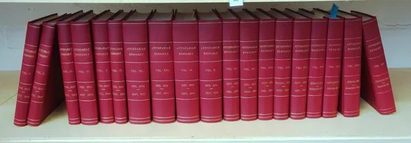 Antiquarian Horology: Vols. I to XIX (December 1953 to 1991)Red cloth, with gilt lettering(19)