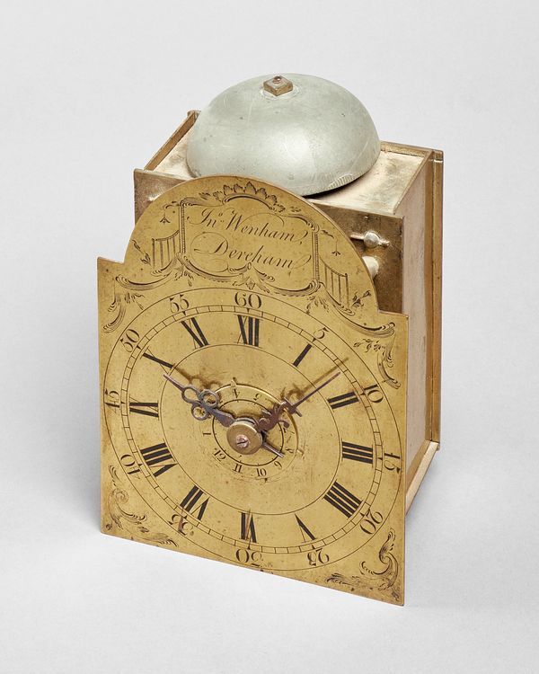 A George III brass 30-hour journey-man's timepieceBy John Wenham, Dereham, circa 1785The arched 5in. dial signed 'Jno Wenham, Dereham', above the engr