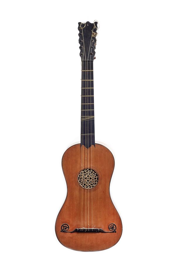 A ten string French guitar by Jean Henri Naderman (French, 1734-1799), labelled 'Naderman Maitre Luthier, Facteur de Harpes Rue d'Argenteuil; Butte Sa