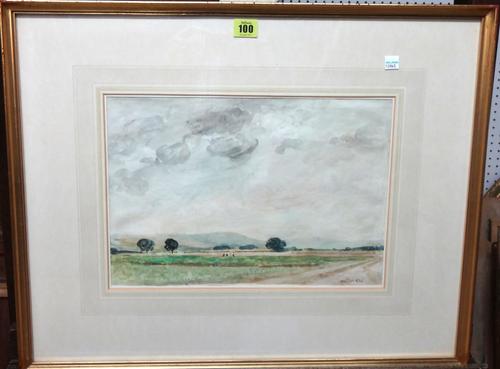 Alfred William Rich, (1856-1921), Country landscape, watercolour, signed, 26cm x 37cm.   F1