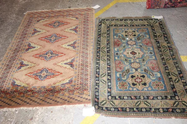 A Caucasian rug, 127cm x 84cm, and a Pakistan Turkman rug, 145cm x 98cm, (2).  H3
