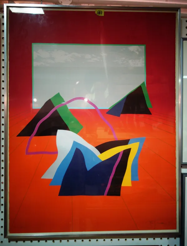 Anthony Benjamin (20th century), Compartments, colour screenprint, signed and dated '83, 75cm x 57cm.  G1