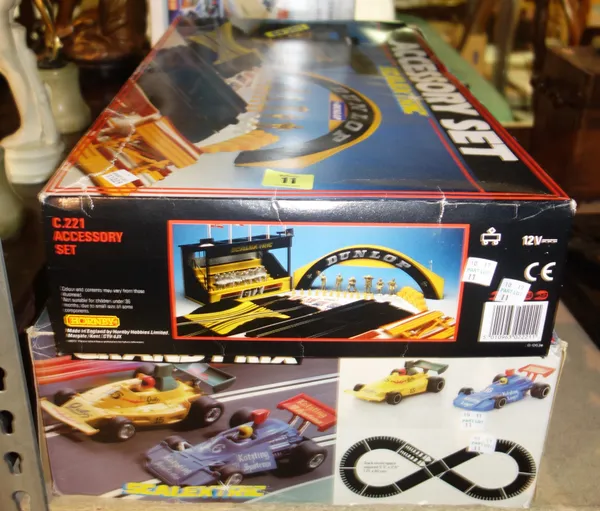 Toys; Scalextric, a boxed Grand Prix set and a boxed accessory set, together with a 'Nikko X-Pander' radio controlled car.   S4M