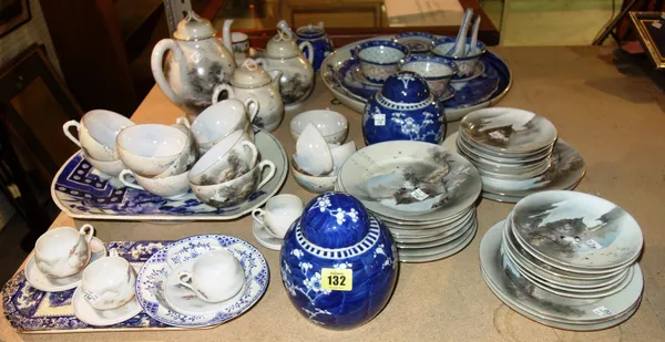 Ceramics, mainly Japanese, including a tea set, blue and white plates, ginger jars and sundry, (qty) S4M