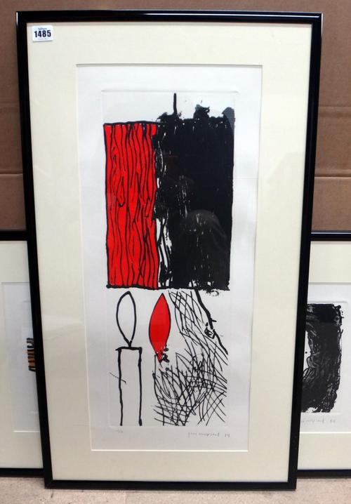 Josep Guinovart (Spanish, 1927-2007), L'Espelema, etching, printed in colours on wove paper, signed, dated '89, numbered 67/75, 57 by 21cms; and anoth