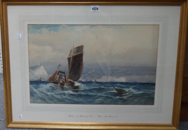 William John Callcott (fl.1843-1890), Shipping in the Channel off Dover, watercolour, signed, 33cm x 53cm.