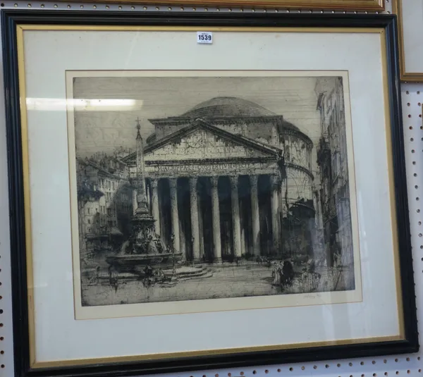 Hedley Fitton (1859-1929), The Pantheon, etching, signed in pencil, 43cm x 55cm.
