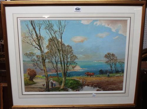 Harold Gresley (1892-1967), The Welsh coast, near Aber Soch, N. Wales, watercolour, signed, 38cm x 53cm. DDS