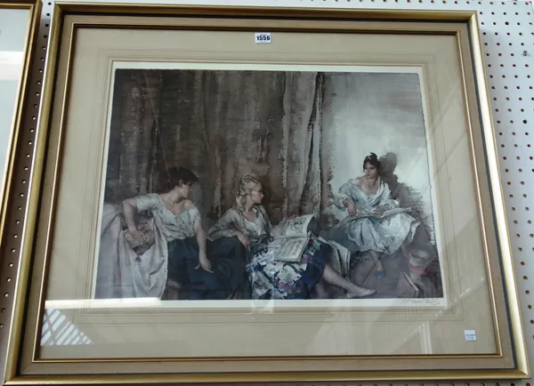 Sir William Russell Flint (1880-1969), The Trio, colour reproduction, signed in pencil, 43cm x 58.5cm. DDS
