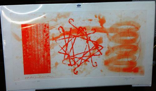 James Rosenquist (1933-2017), Wall Street Journal, Dinner Triangles, 2nd state etching and aquatint, signed, inscribed and dated 1978, unframed, 46cm