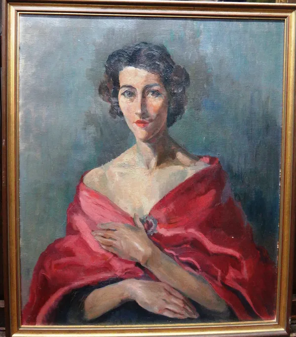 Bim Waller (20th century), Portrait of Mary Thorne, oil on canvas, 60cm x 50cm.