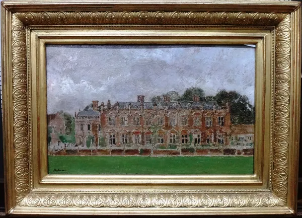Paul Ayshford, Lord Methuen (1886-1974), Brympton d'Evercey, oil on panel, signed, inscribed and dated 1946 on reverse, 22cm x 35cm.  DDS