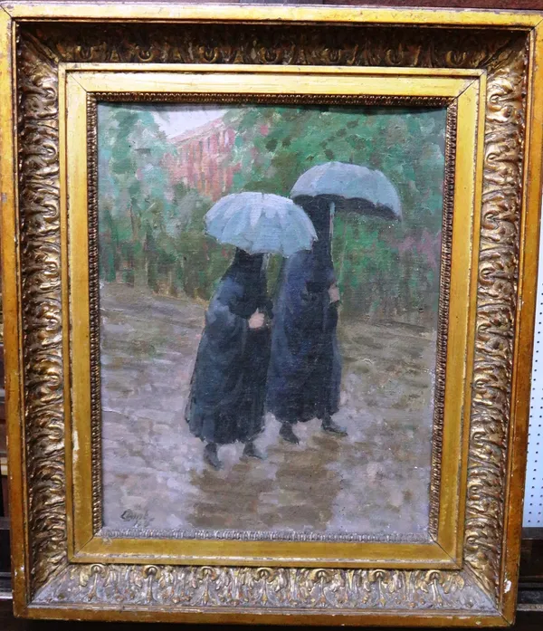 Henry Lamb (1883-1960), In the Rain, oil on canvasboard, signed and dated '45, 37cm x 29cm. DDS