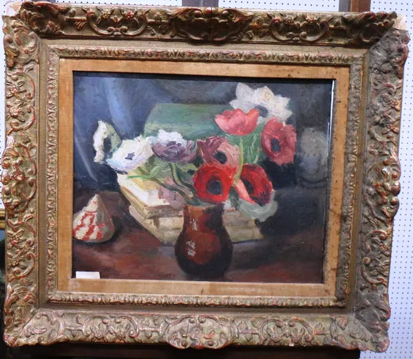 Attributed to Jean Hippolyte Marchand (1883-1940), Still life of Anemones, oil on canvas, 41cm x 51cm.