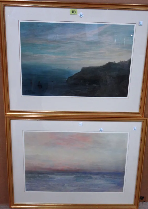 A** Fisher (19th/20th century) Coastal scenes, a pair, both signed, each, 35cm x 52cm, (2).   C1