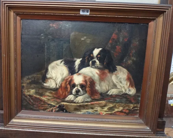 W. Simpson (c.1890) King Charles spaniel, oil on canvas, signed, 34cm x 44cm.