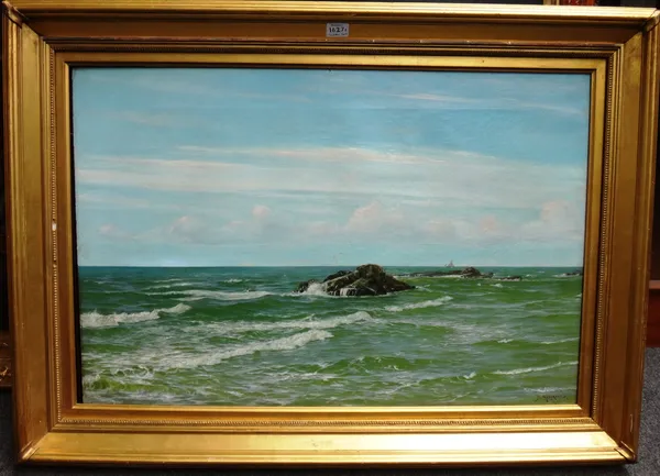 Harry Musgrave (1854-1935), Seascape, oil on canvas, signed and dated 1881, 50cm x 76cm.