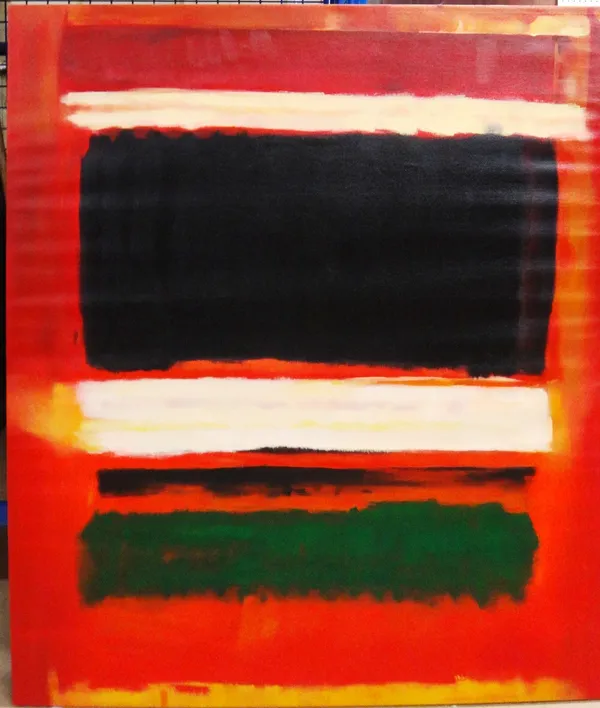 Manner of Mark Rothko, Red, Green and Yellow, oil on canvas, 110cm x 94cm.  D11