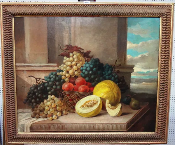 Italian School (19th century), Still life of fruit, oil on canvas, 61cm x 74cm.