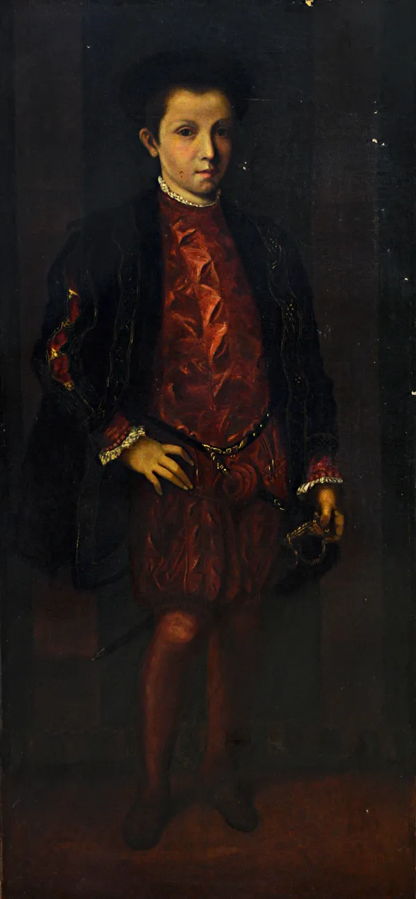 Florentine School (18th century), Portrait of a boy, oil on canvas, 130cm x 61cm.  IllustratedThe original of this painting is in the collection of Th