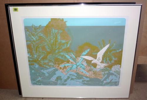 Geoffrey Elliott (British, 1935 - ), Island Sanctuary, lithograph, signed, inscribed and numbered 70/75, 45 by 58.5cms; and another by the same artist