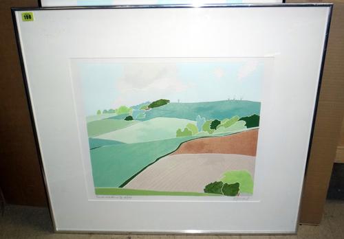 A S*****, Summertime I, relief colour print, signed indistinctly, inscribed and numbered 98/150; and two others similar by the same artist North Sea,