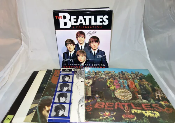 Entertainment; Beatles interest vinyl records, comprising; 'Hard Days Night PMC1230', 'Revolver PMC 2009','Rubber Soul PMC 1267', SGT PEPPER PCS 7027'