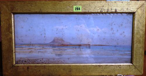 Bryan Whitmore (fl. 1880-1897), St Michael's Mount, watercolour, signed, 21cm x 48cm.   E11