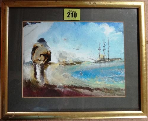 Esmond Knight (1906-1987), And all I ask is a tall ship, oil on canvas laid down, 19cm x 14cm. DDS    CAB