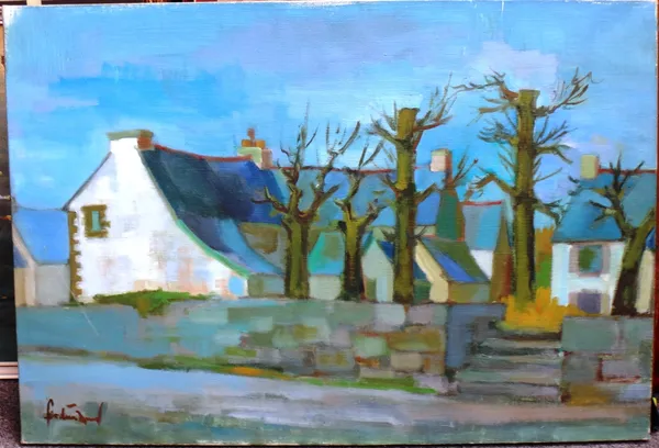 Christian Ferdinand (20th century),Cottages, oil on canvas, signed, unframed, 50cm x 73cm. DDS    G12