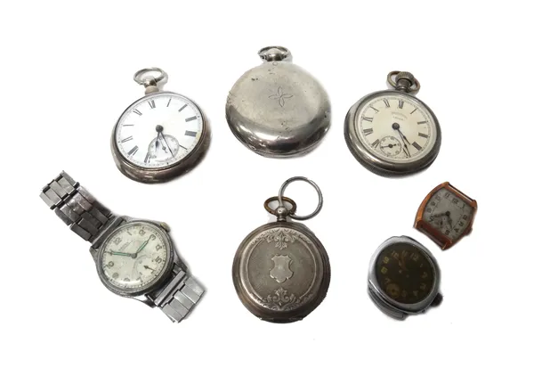 A silver twin cased, key wind, openfaced pocket watch, the gilt fusee lever movement detailed G.Thomson, Glasgow, 17313, London 1861, a hunting cased