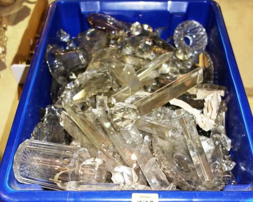 Restoration interest; a large quantity of 19th century and later chandelier parts, mainly drops, (qty).S2B