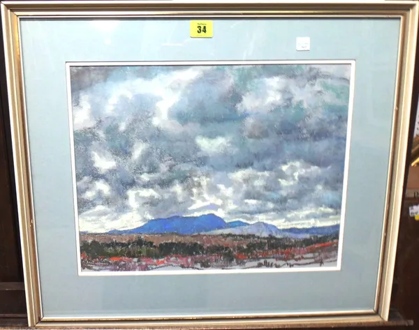 N.B. Webster Ross, Scottish landscape, pastel, 31.5cm x 40cm.   J1