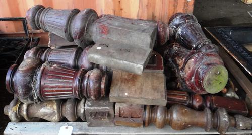 Restoration interest; A group of 20th century and later table legs.