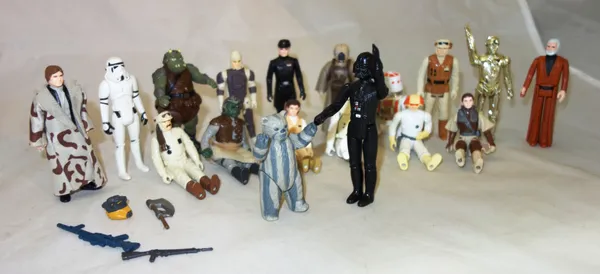Toys; Star Wars figures, a group of original trilogy 1970s and 1980s figures in good playworn condition.   CAB